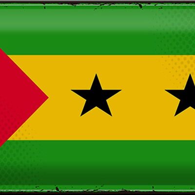 Blechschild Flagge São Tomé und Príncipe 30x20cm Retro Flag