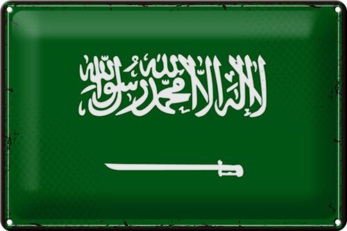 Blechschild Flagge Saudi-Arabien 30x20cm Retro Saudi Arabia