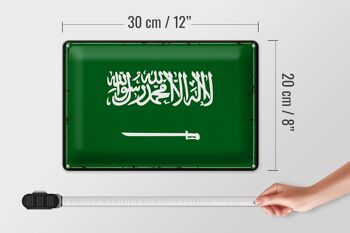 Signe en étain drapeau de l'arabie saoudite, 30x20cm, rétro, arabie saoudite 4
