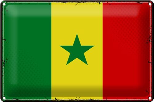 Blechschild Flagge Senegal 30x20cm Retro Flag of Senegal