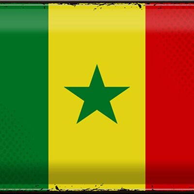 Blechschild Flagge Senegal 30x20cm Retro Flag of Senegal