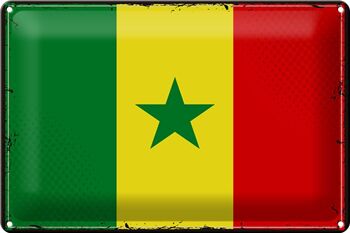 Signe en étain drapeau du Sénégal 30x20cm drapeau rétro du Sénégal 1