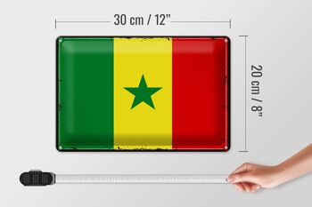 Signe en étain drapeau du Sénégal 30x20cm drapeau rétro du Sénégal 4