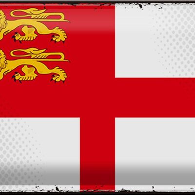 Blechschild Flagge Sark 30x20cm Retro Flag of Sark