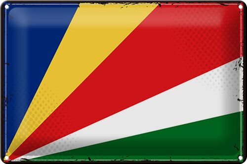 Blechschild Flagge Seychellen 30x20cm Retro Flag Seychelles