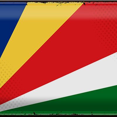 Cartel de chapa Bandera de Seychelles, 30x20cm, Bandera Retro de Seychelles