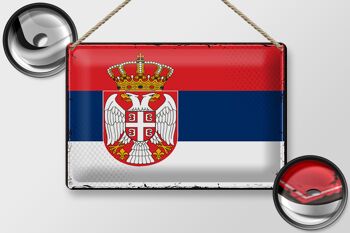 Drapeau en étain de la Serbie, 30x20cm, drapeau rétro de la Serbie 2
