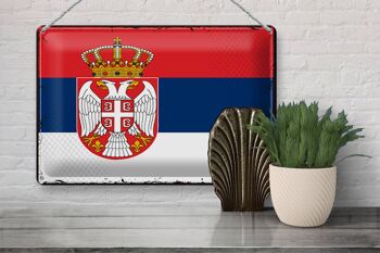 Drapeau en étain de la Serbie, 30x20cm, drapeau rétro de la Serbie 3