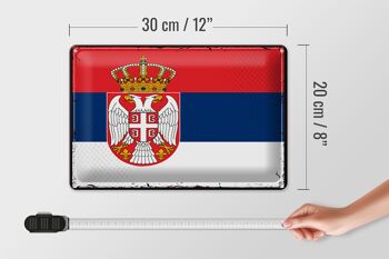 Drapeau en étain de la Serbie, 30x20cm, drapeau rétro de la Serbie 4