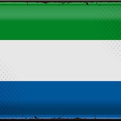 Cartel de chapa Bandera de Sierra Leona 30x20cm Retro Sierra Leona