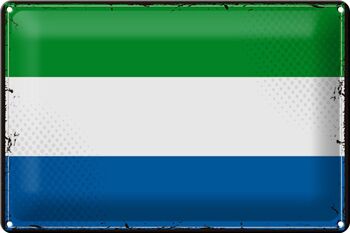 Signe en étain drapeau Sierra Leone 30x20cm rétro Sierra Leone 1