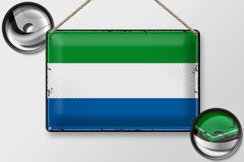 Signe en étain drapeau Sierra Leone 30x20cm rétro Sierra Leone 2