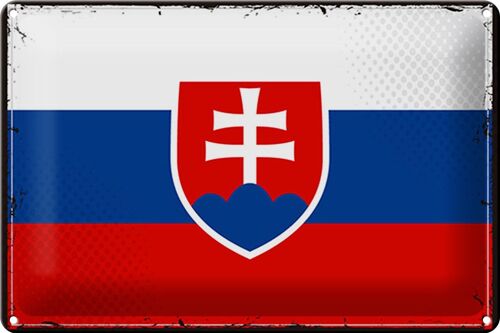 Blechschild Flagge Slowakei 30x20cm Retro Flag of Slovakia