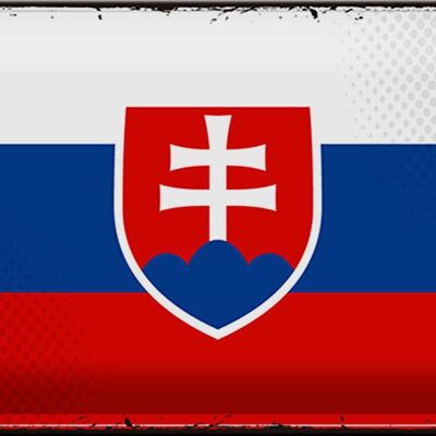 Cartel de chapa Bandera de Eslovaquia 30x20cm Bandera Retro de Eslovaquia