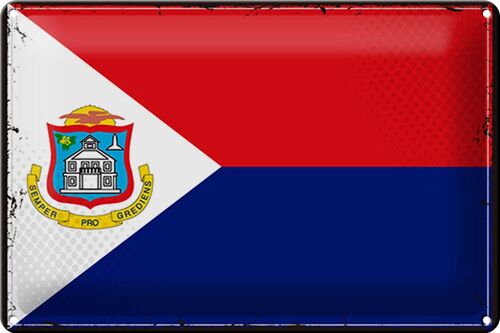 Blechschild Flagge Sint Maarten 30x20cm Retro Sint Maarten
