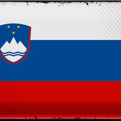 Cartel de chapa Bandera de Eslovenia, 30x20cm, bandera Retro de Eslovenia