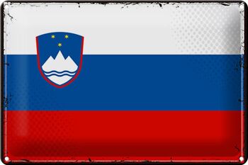 Drapeau en étain de la slovénie, 30x20cm, drapeau rétro de la slovénie 1