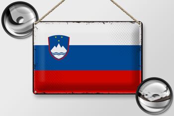 Drapeau en étain de la slovénie, 30x20cm, drapeau rétro de la slovénie 2