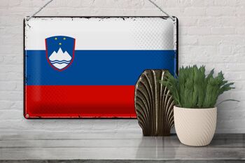 Drapeau en étain de la slovénie, 30x20cm, drapeau rétro de la slovénie 3