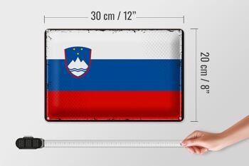 Drapeau en étain de la slovénie, 30x20cm, drapeau rétro de la slovénie 4