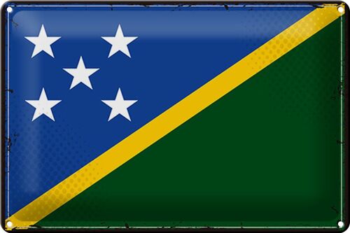 Blechschild Flagge Salomonen 30x20cm Retro Solomon Islands