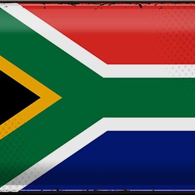 Cartel de chapa con bandera de Sudáfrica, 30x20cm, Retro, Sudáfrica