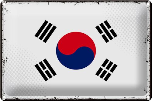Blechschild Flagge Südkorea 30x20cm Retro Flag South Korea