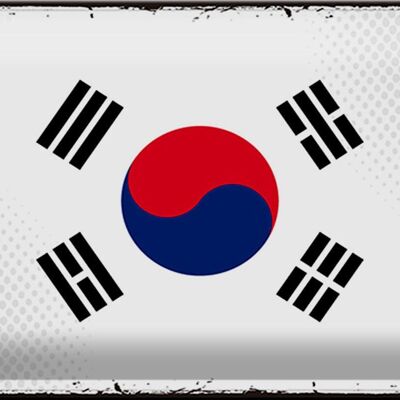 Targa in metallo Bandiera Corea del Sud 30x20 cm Bandiera retrò Corea del Sud