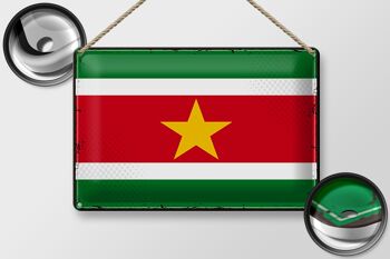Drapeau en étain du Suriname, 30x20cm, drapeau rétro du Suriname 2
