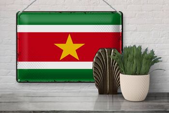 Drapeau en étain du Suriname, 30x20cm, drapeau rétro du Suriname 3