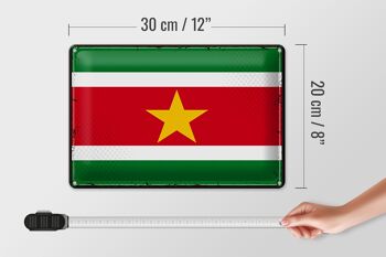 Drapeau en étain du Suriname, 30x20cm, drapeau rétro du Suriname 4