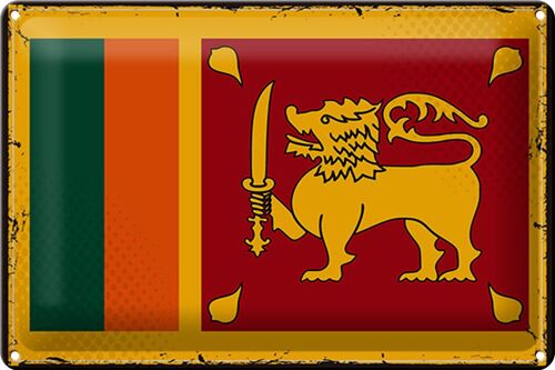 Blechschild Flagge Sri Lanka 30x20cm Retro Flag Sri Lanka