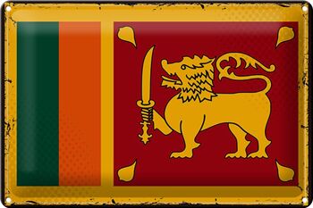 Drapeau en étain du Sri Lanka, 30x20cm, drapeau rétro du Sri Lanka 1