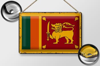 Drapeau en étain du Sri Lanka, 30x20cm, drapeau rétro du Sri Lanka 2