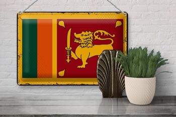 Drapeau en étain du Sri Lanka, 30x20cm, drapeau rétro du Sri Lanka 3