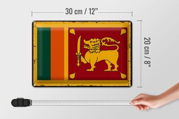 Drapeau en étain du Sri Lanka, 30x20cm, drapeau rétro du Sri Lanka 4