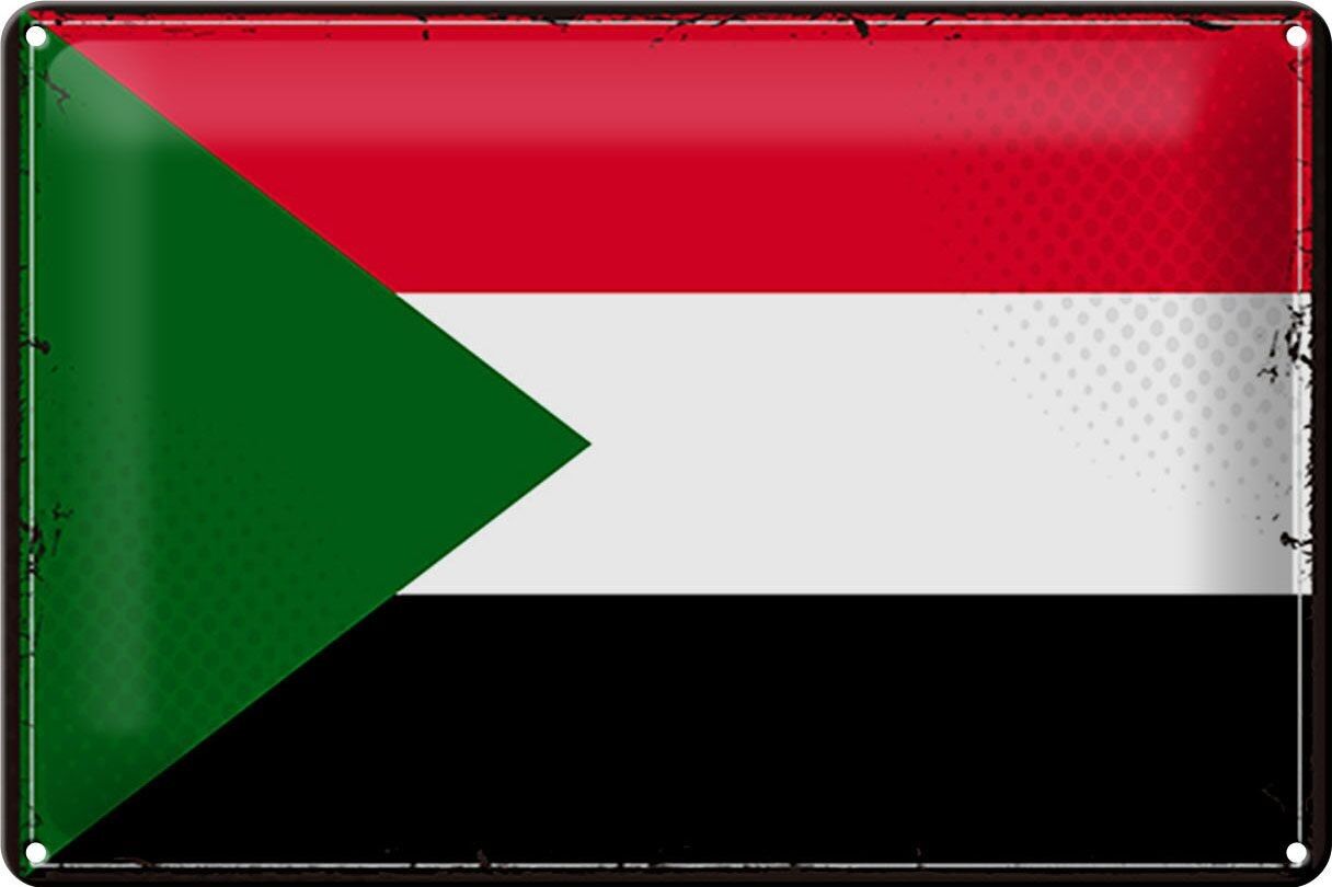 Blechschild Flagge Sudan 30x20cm Retro Flag of Sudan