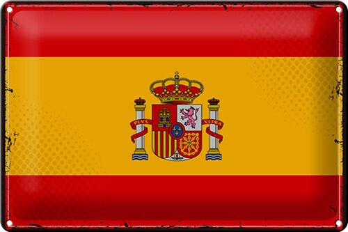 Blechschild Flagge Spanien 30x20cm Retro Flag of Spain