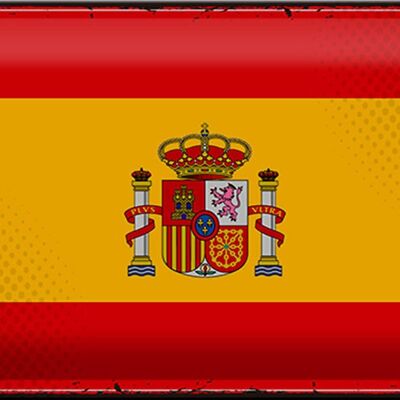 Blechschild Flagge Spanien 30x20cm Retro Flag of Spain