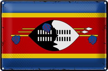 Drapeau en étain Swaziland 30x20cm, drapeau rétro Eswatini 1