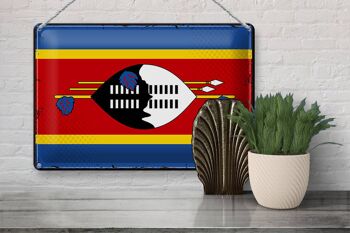 Drapeau en étain Swaziland 30x20cm, drapeau rétro Eswatini 3