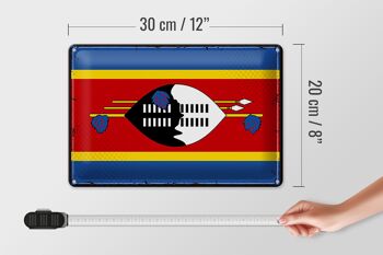 Drapeau en étain Swaziland 30x20cm, drapeau rétro Eswatini 4