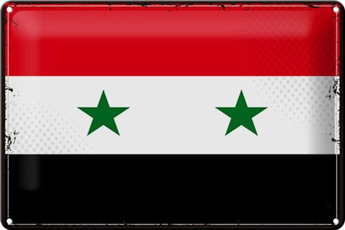 Blechschild Flagge Syrien 30x20cm Retro Flag of Syria