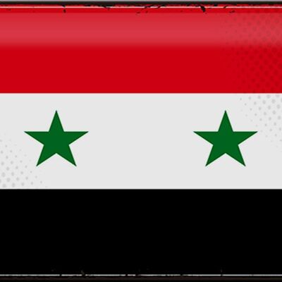 Drapeau en étain de la Syrie, 30x20cm, drapeau rétro de la Syrie