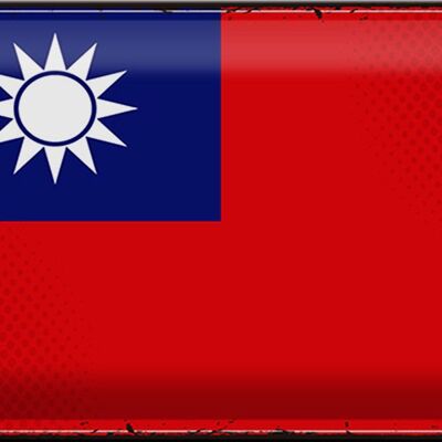 Cartel de chapa Bandera de China 30x20cm Bandera Retro de Taiwán