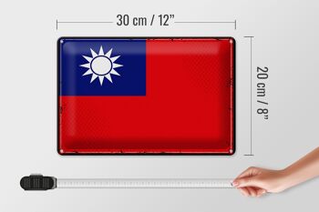 Drapeau en étain de la Chine, 30x20cm, drapeau rétro de Taiwan 4