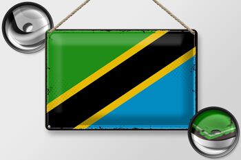 Drapeau en étain de la tanzanie, 30x20cm, drapeau rétro de la tanzanie 2