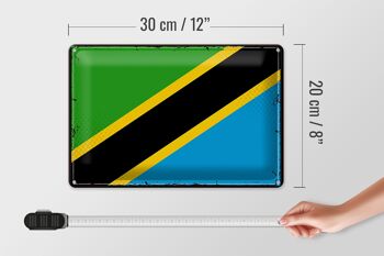 Drapeau en étain de la tanzanie, 30x20cm, drapeau rétro de la tanzanie 4