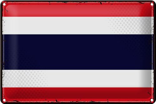 Blechschild Flagge Thailand 30x20cm Retro Flag of Thailand