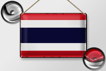 Drapeau en étain de la thaïlande, 30x20cm, drapeau rétro de la thaïlande 2